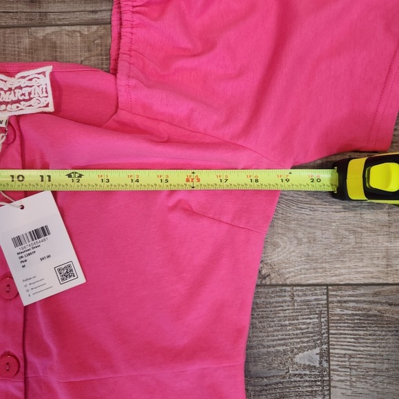 Pink Martini Collection Maureen Pink Button-Down Midi Dress - Picture 10 of 11